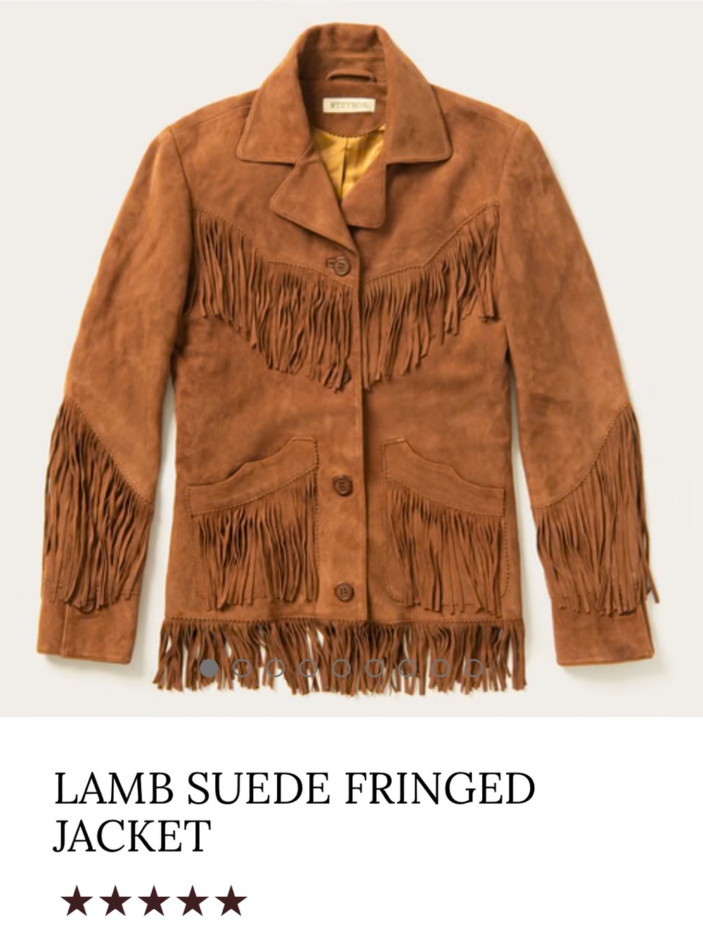 Stetson Tan Suede Fringe Jacket